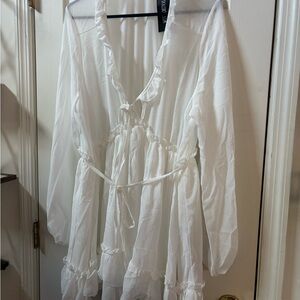 Dolls Kill Sunset Chaser Babydoll Dress - Off White